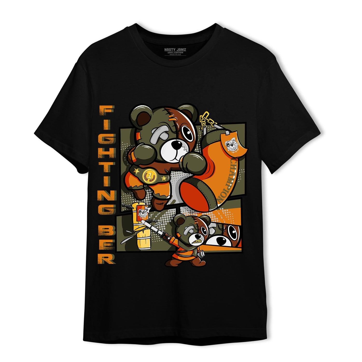 Olive 5s T Shirt Match BER Fighting Boxing - NastyJamz