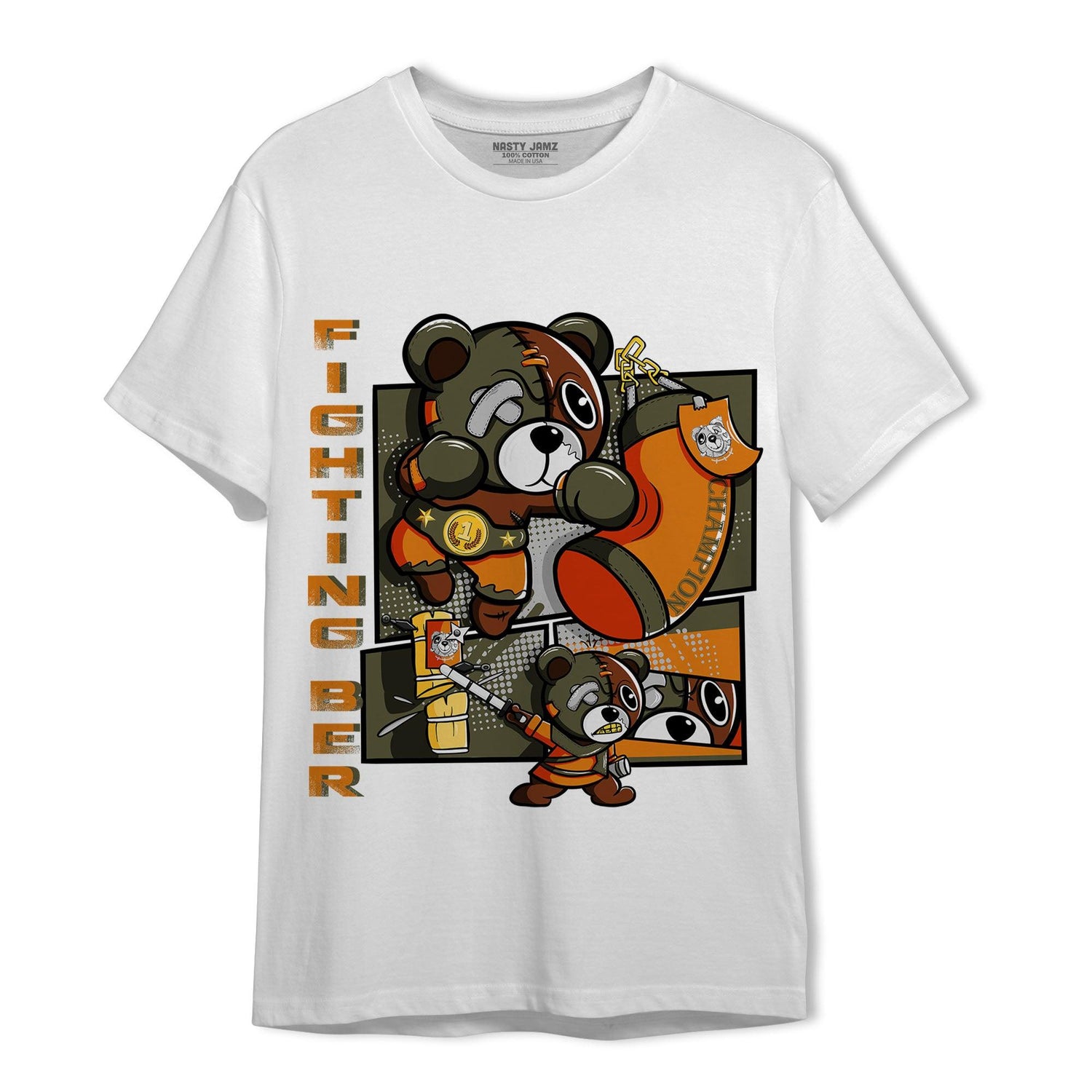 Olive 5s T Shirt Match BER Fighting Boxing - NastyJamz