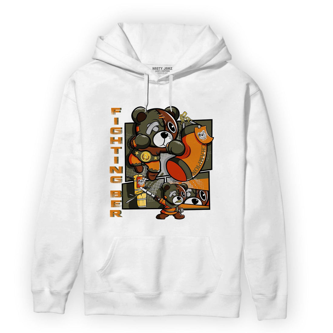 Olive 5s Hoodie Match BER Fighting Boxing - NastyJamz