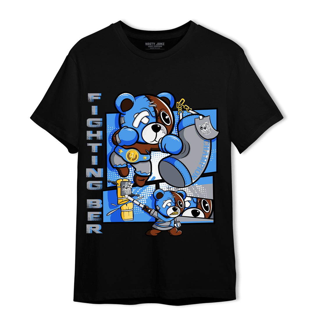 University Blue 5s T Shirt Match BER Fighting Boxing - NastyJamz