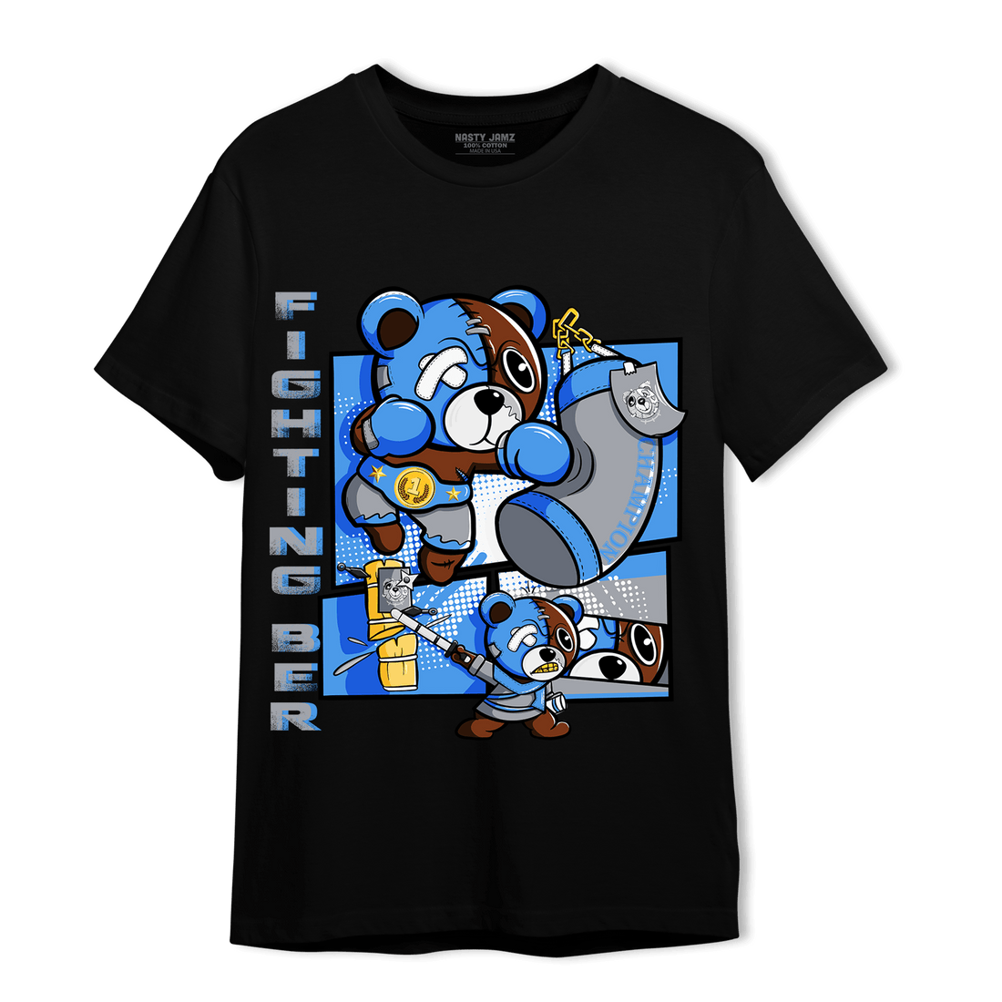 University Blue 5s T Shirt Match BER Fighting Boxing - NastyJamz
