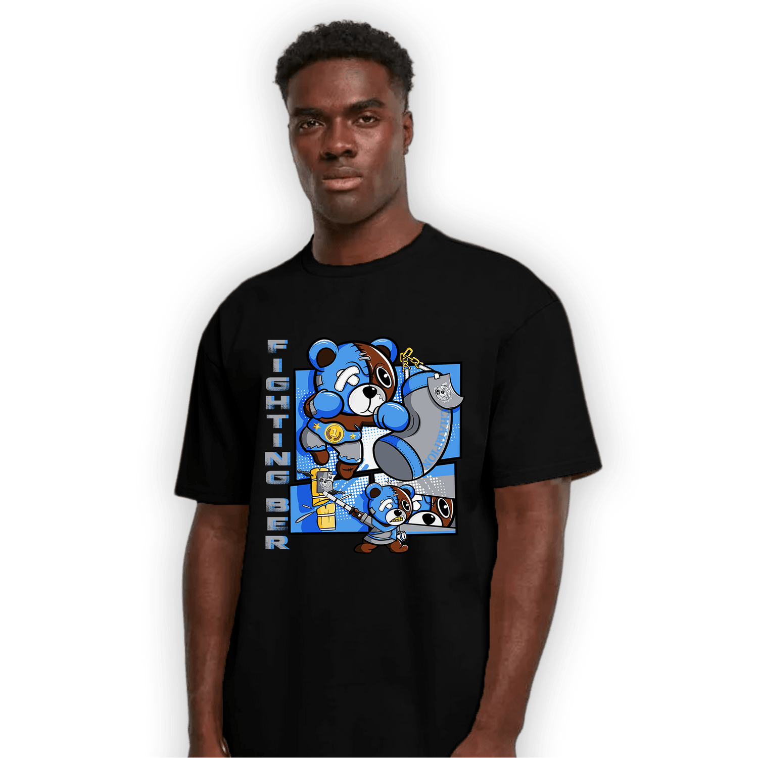 University Blue 5s T Shirt Match BER Fighting Boxing - NastyJamz