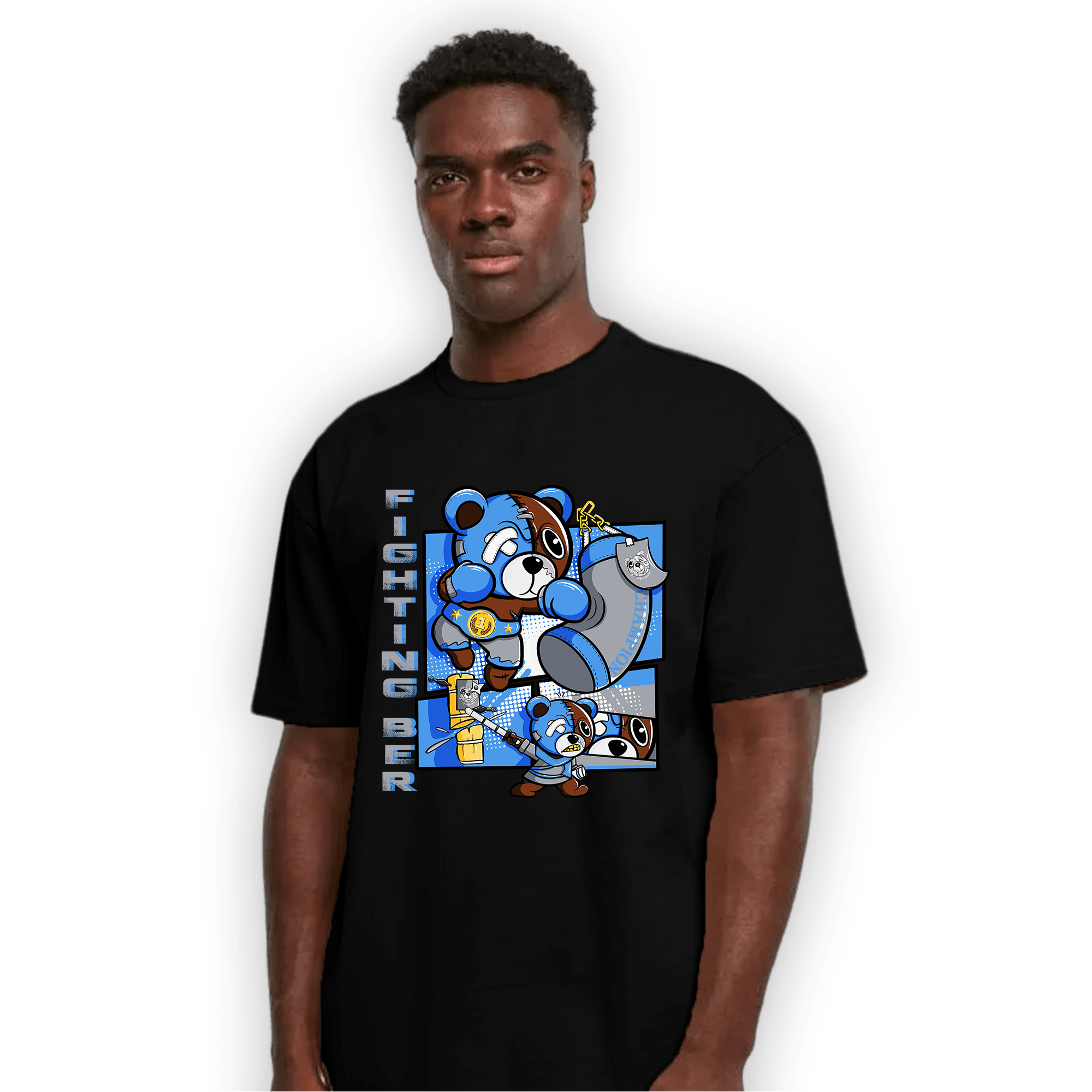 University Blue 5s T Shirt Match BER Fighting Boxing - NastyJamz
