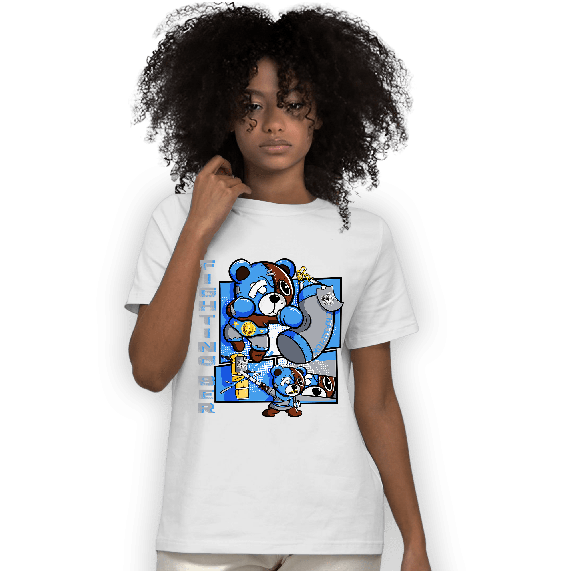 University Blue 5s T Shirt Match BER Fighting Boxing - NastyJamz