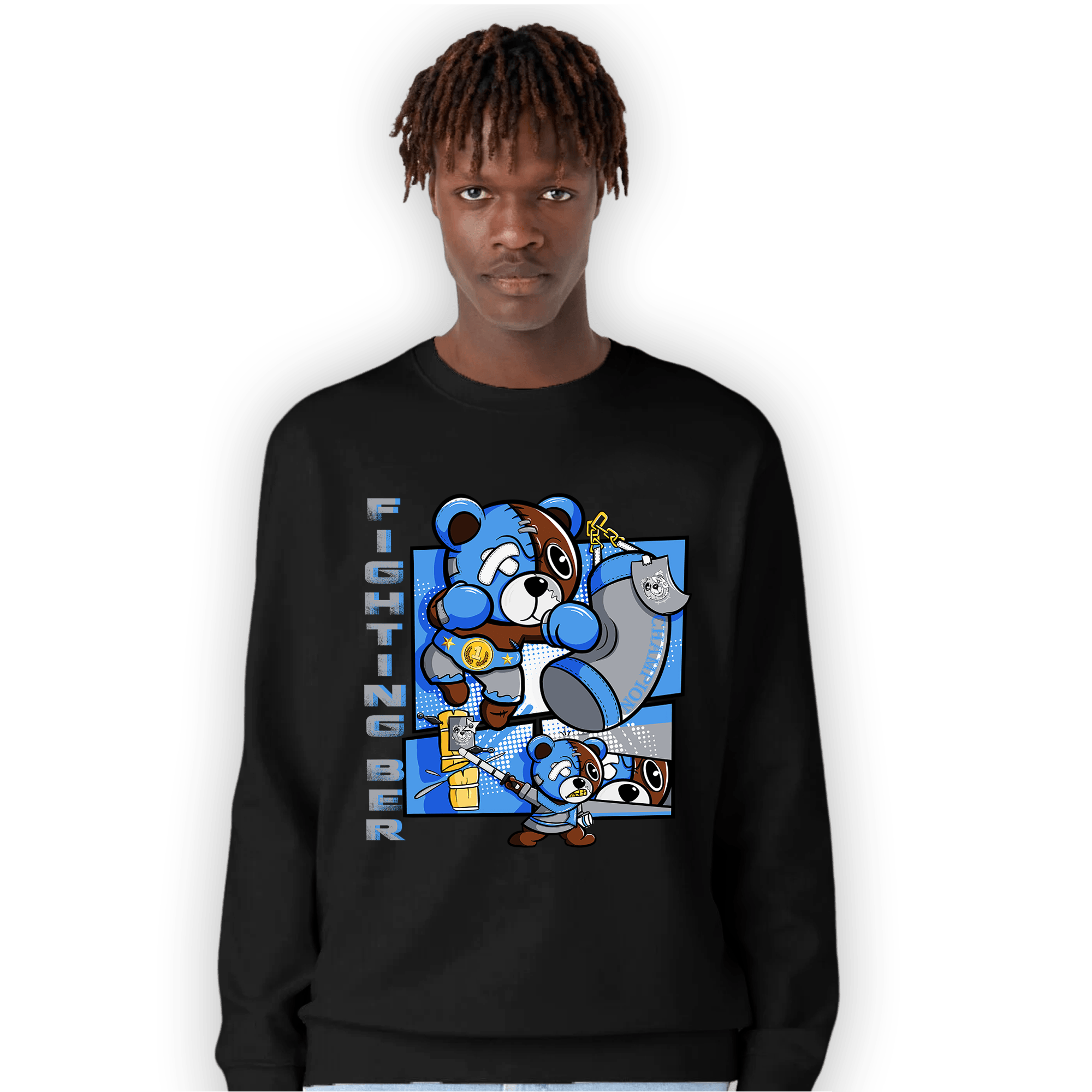 University Blue 5s Sweatshirt Match BER Fighting Boxing - NastyJamz