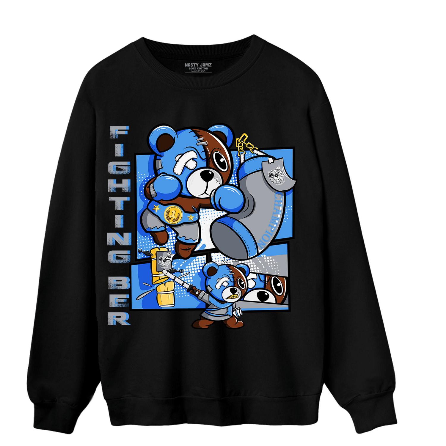 University Blue 5s Sweatshirt Match BER Fighting Boxing - NastyJamz