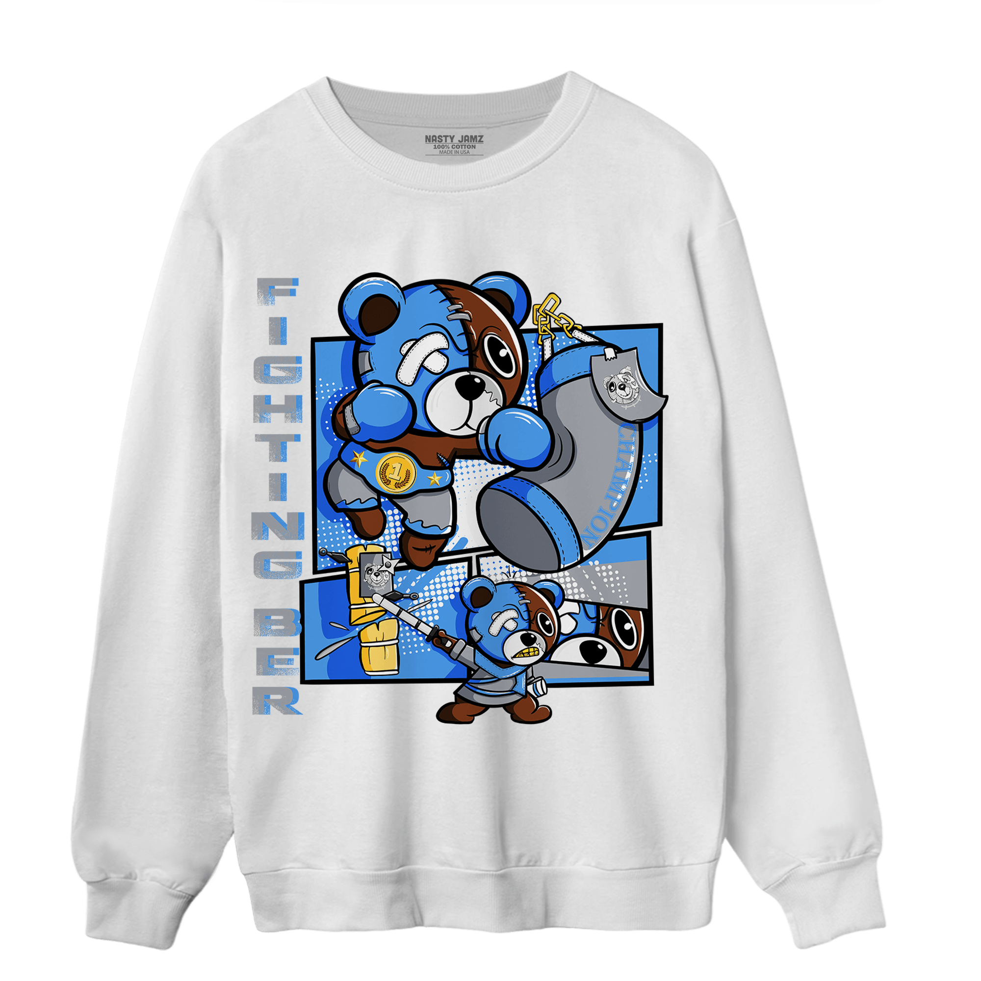 University Blue 5s Sweatshirt Match BER Fighting Boxing - NastyJamz