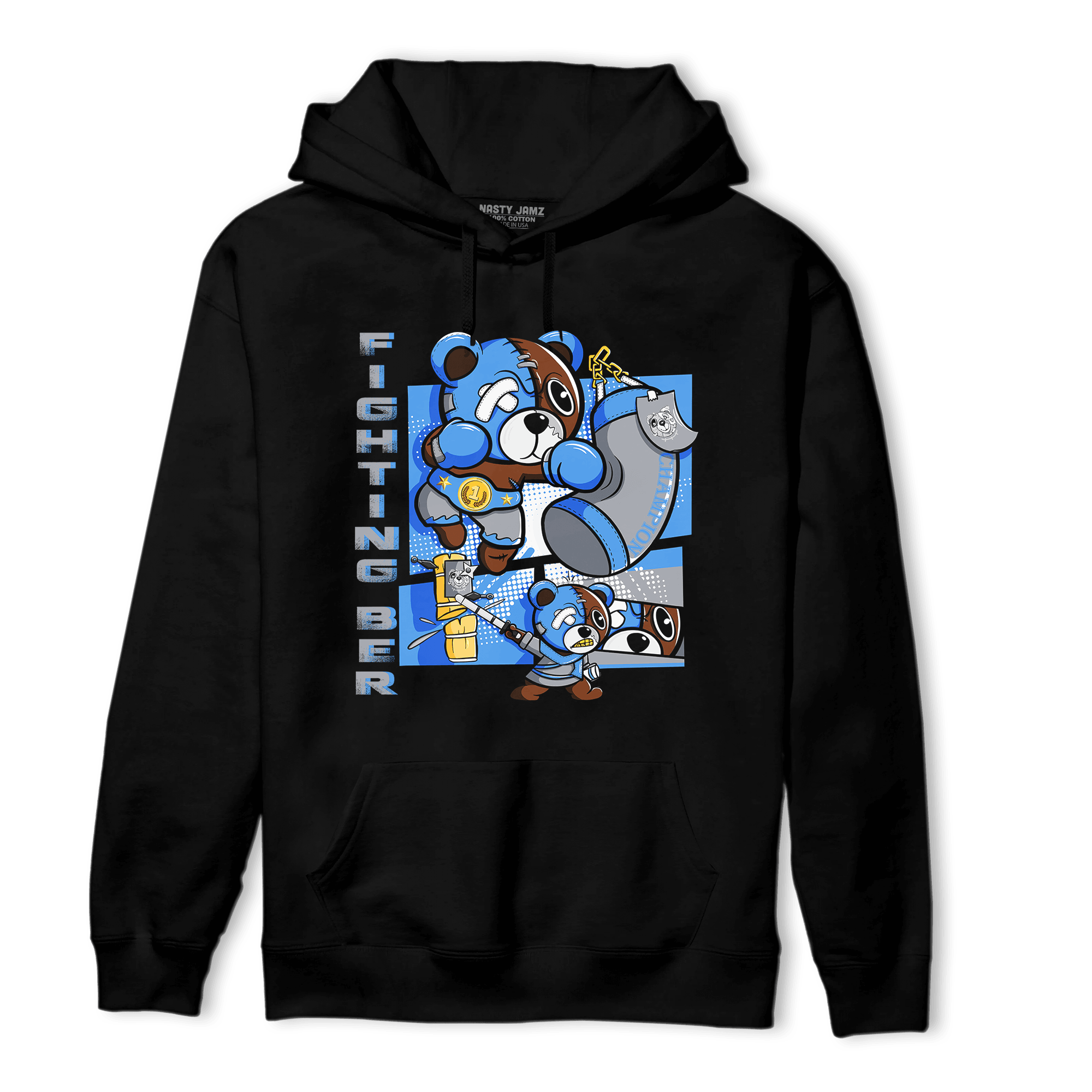 University Blue 5s Hoodie Match BER Fighting Boxing - NastyJamz