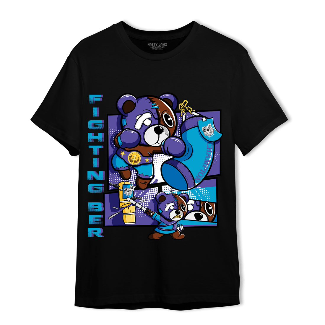Aqua 6s T Shirt Match BER Fighting Boxing - NastyJamz