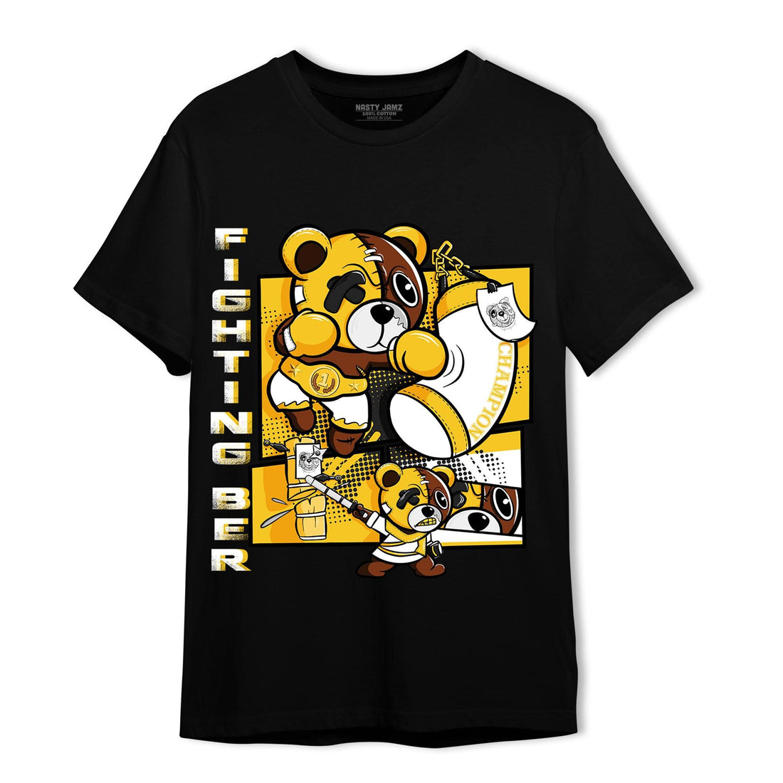 Yellow Ochre 6s T Shirt Match BER Fighting Boxing - NastyJamz