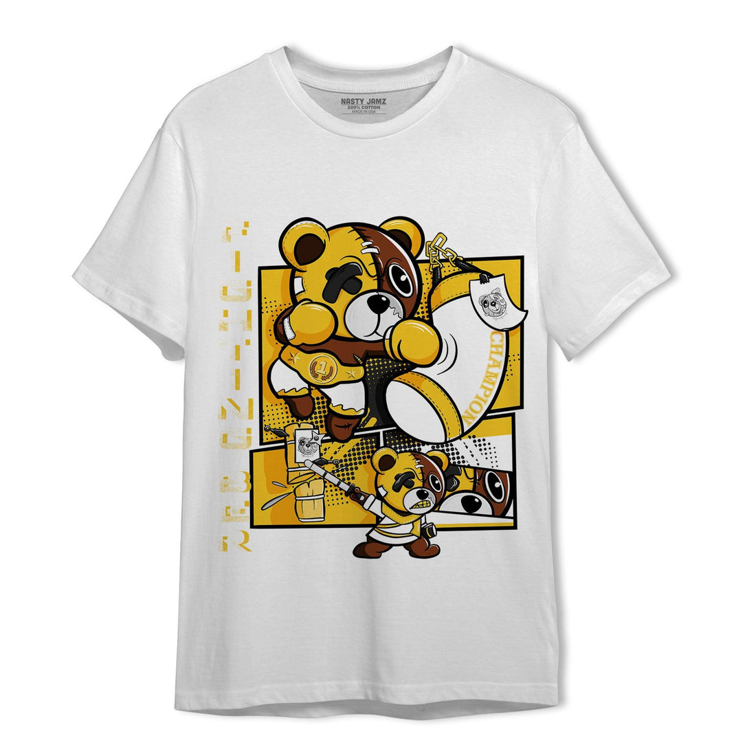 Yellow Ochre 6s T Shirt Match BER Fighting Boxing - NastyJamz