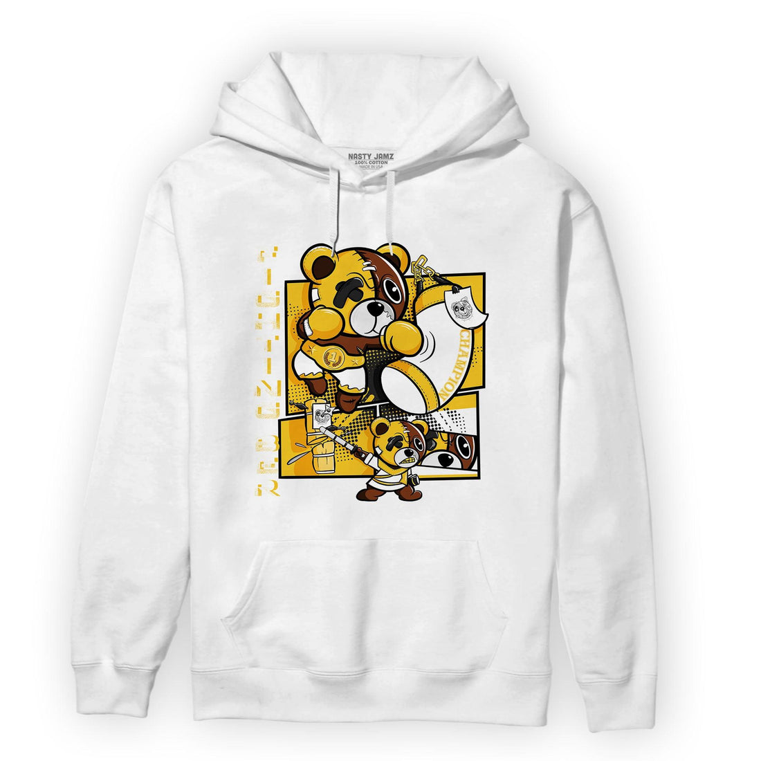 Yellow Ochre 6s Hoodie Match BER Fighting Boxing - NastyJamz