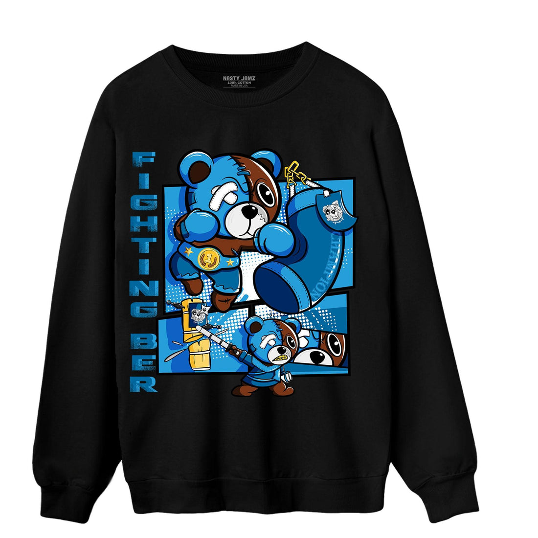 Powder Blue 9s Sweatshirt Match BER Fighting Boxing - NastyJamz
