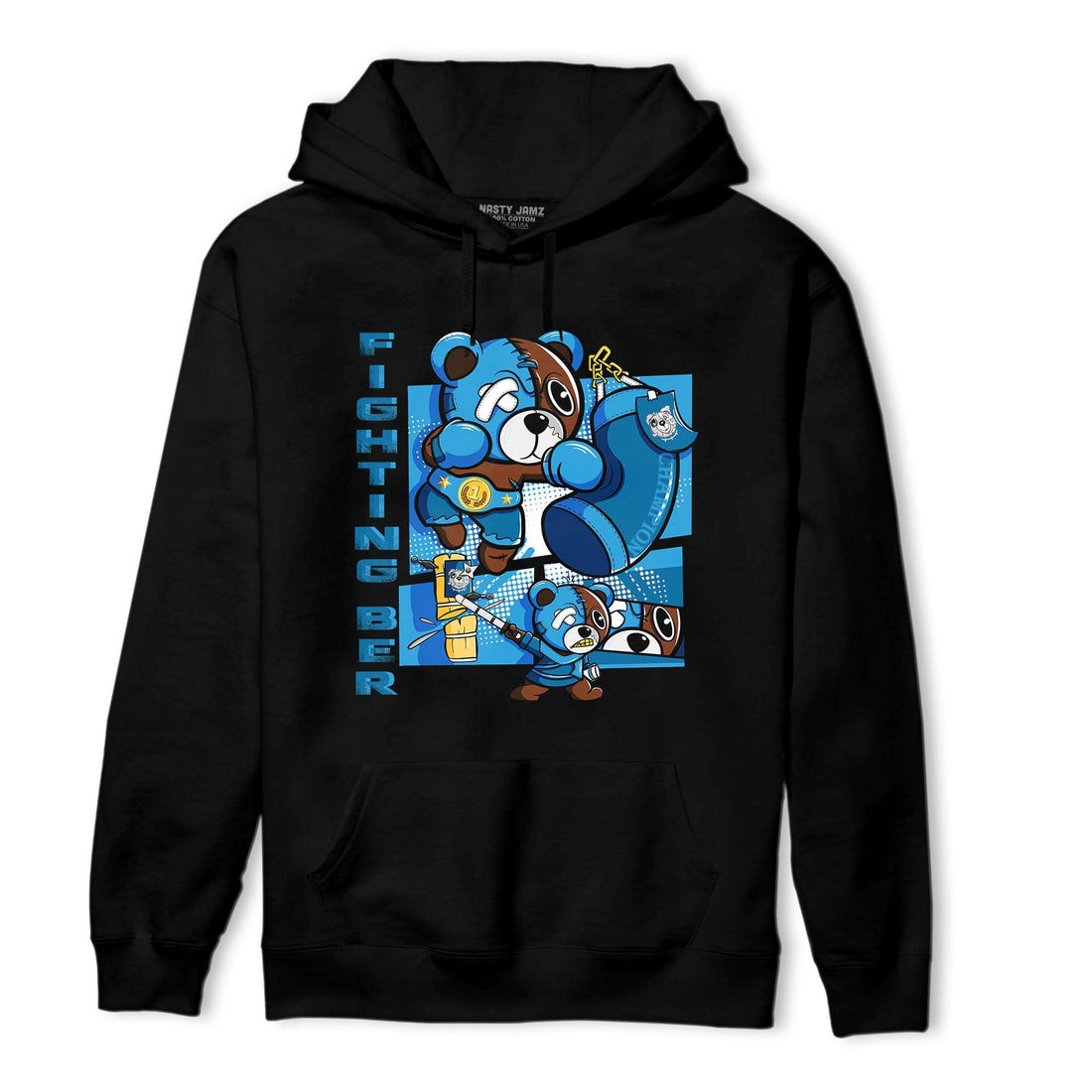 Powder Blue 9s Hoodie Match BER Fighting Boxing - NastyJamz