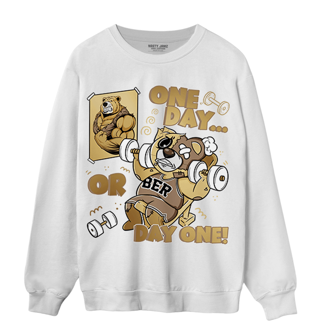 High OG Metallic Gold 1s Sweatshirt Match BER Gymmer - NastyJamz
