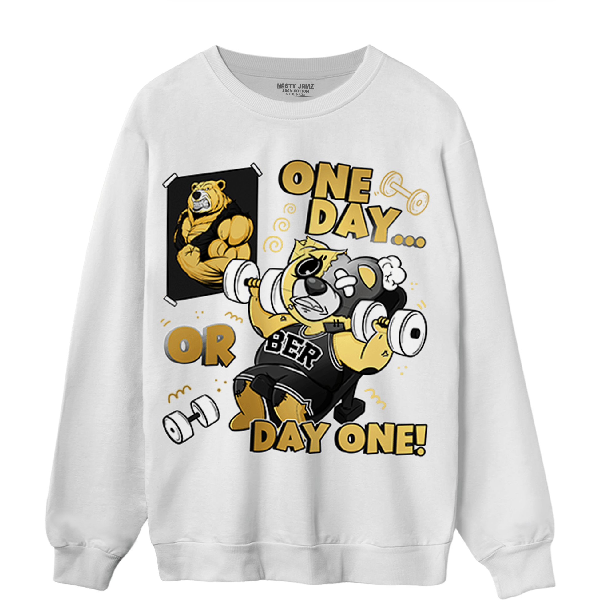 Mid SE Black Gold 1s Sweatshirt Match BER Gymmer - NastyJamz