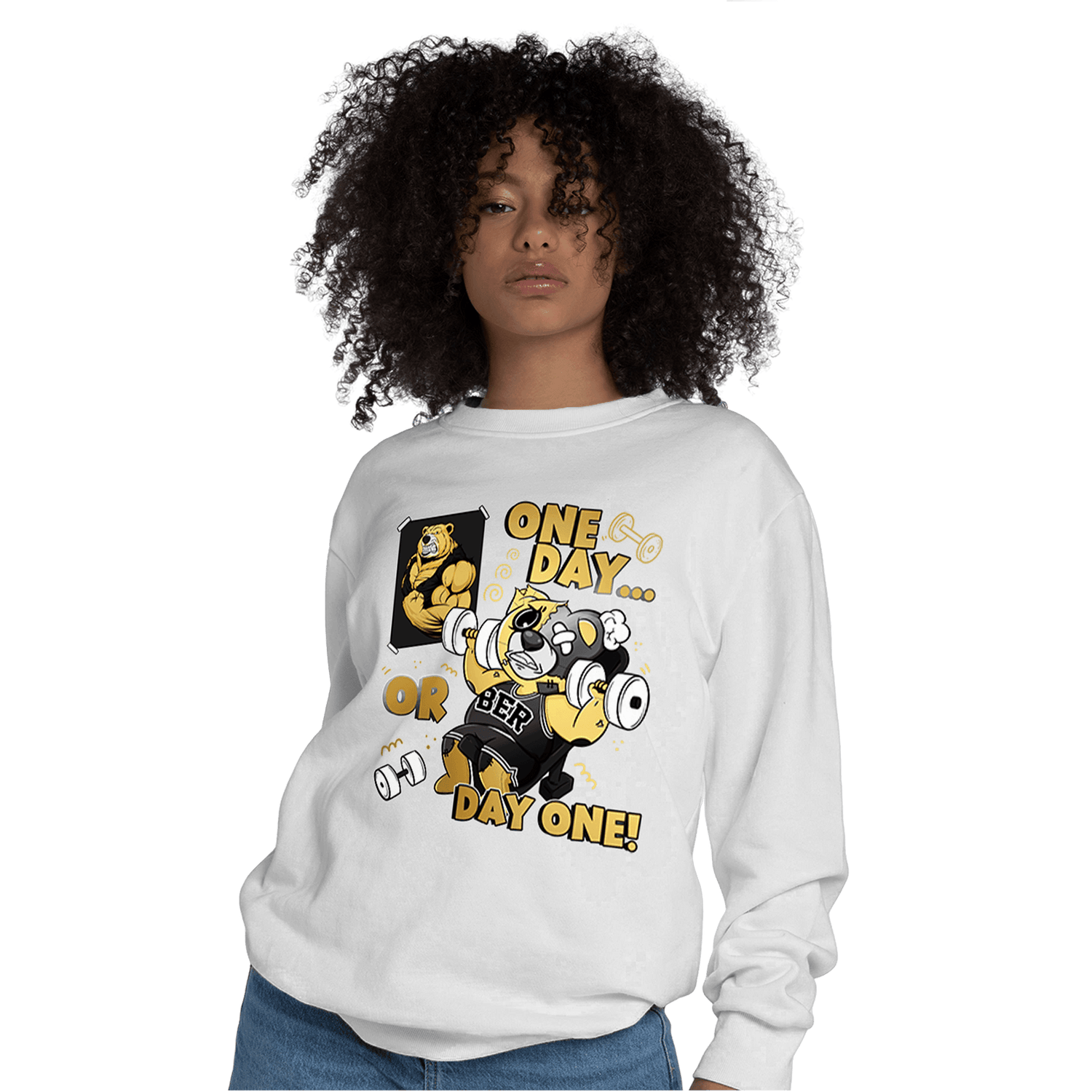 Mid SE Black Gold 1s Sweatshirt Match BER Gymmer - NastyJamz