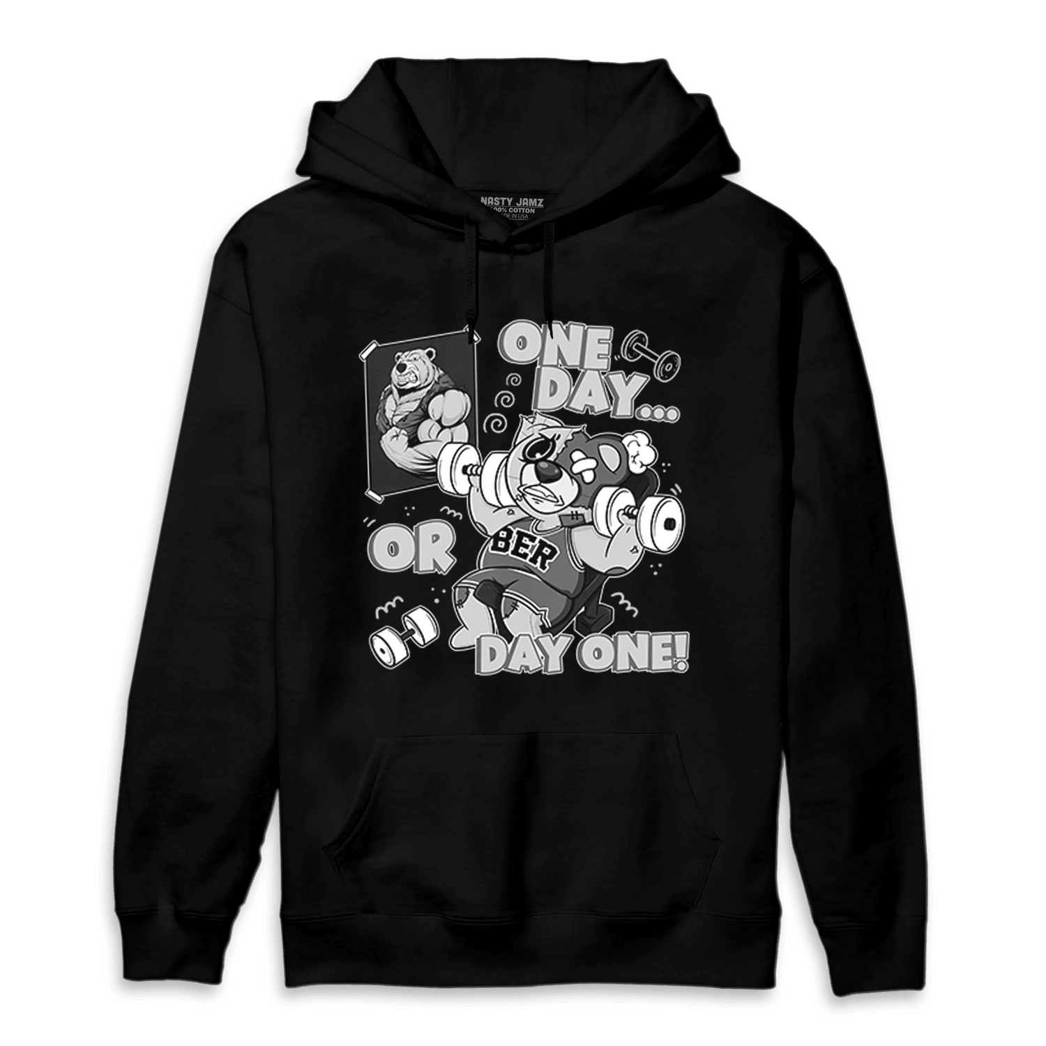 Retro High OG Black White 1s Hoodie Match BER Gymmer - NastyJamz