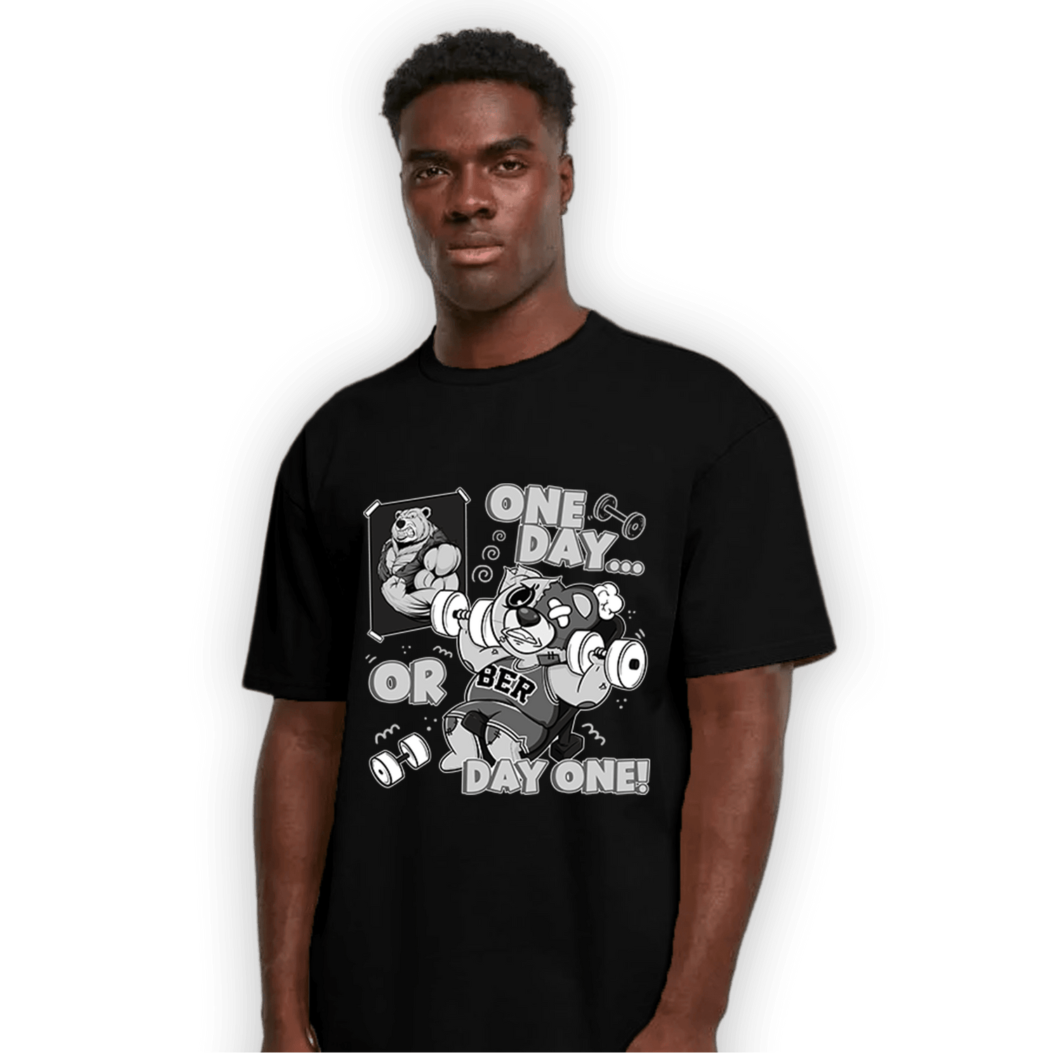Retro High OG Black White 1s T Shirt Match BER Gymmer - NastyJamz