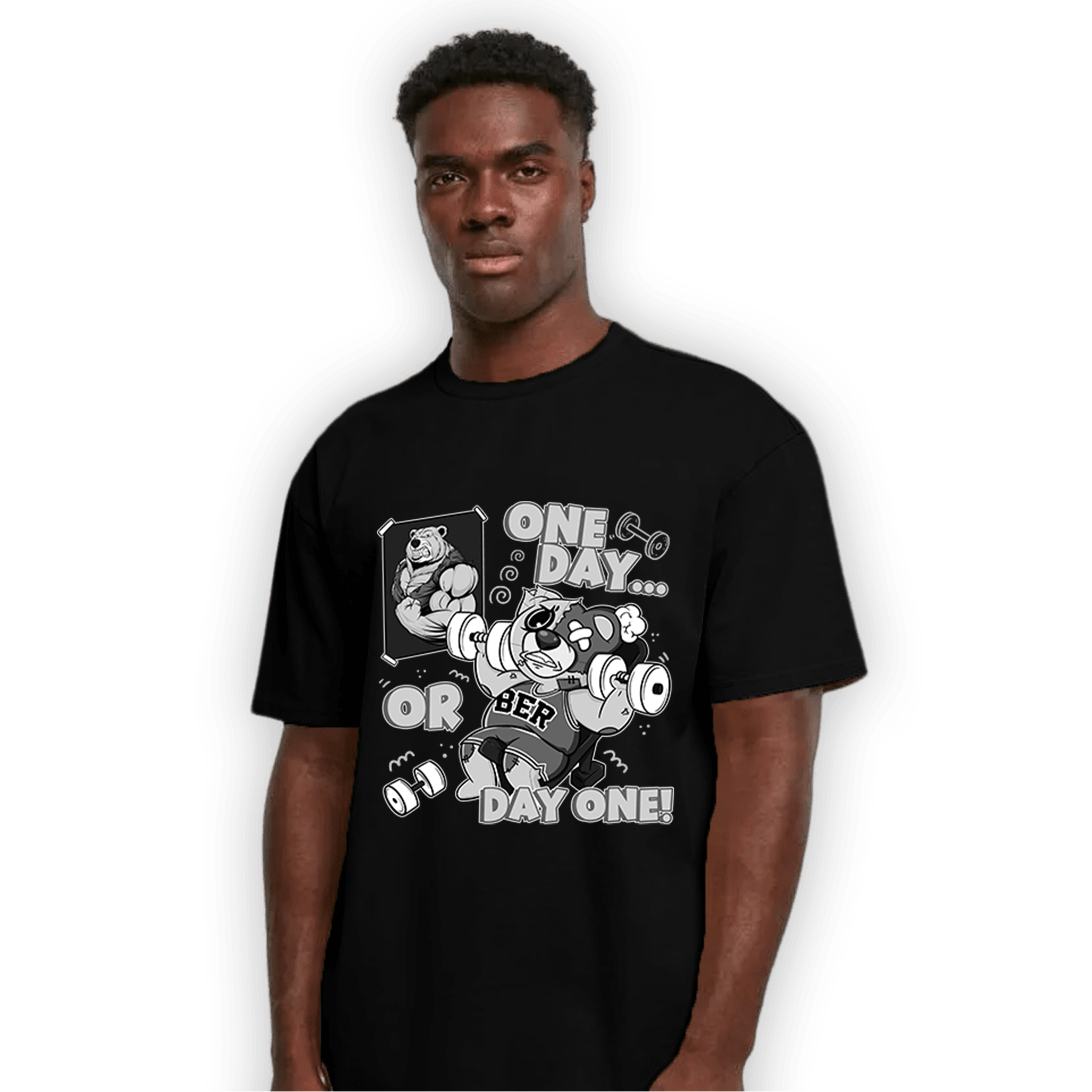 Retro High OG Black White 1s T Shirt Match BER Gymmer - NastyJamz