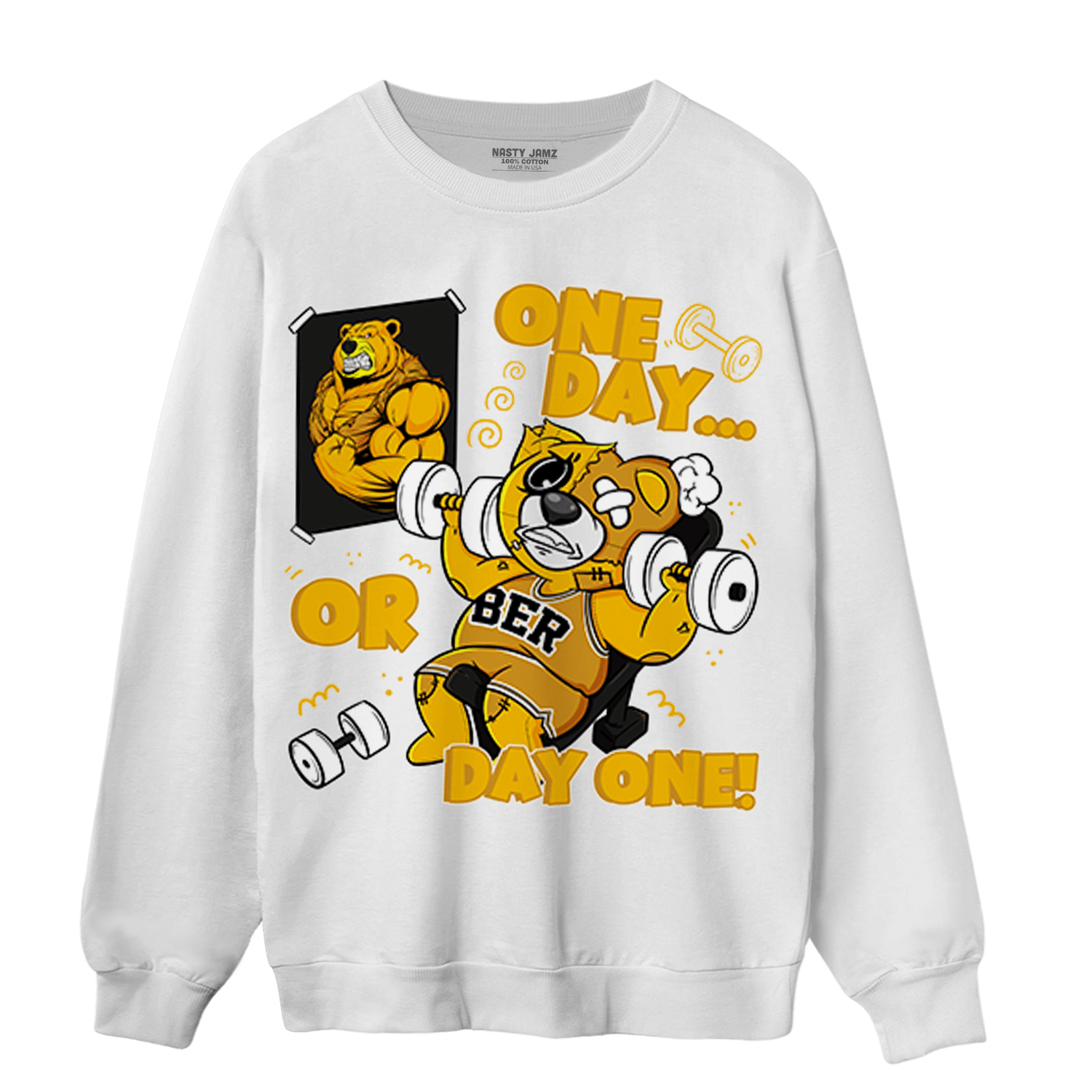 Yellow Ochre 1s Sweatshirt Match BER Gymmer - NastyJamz