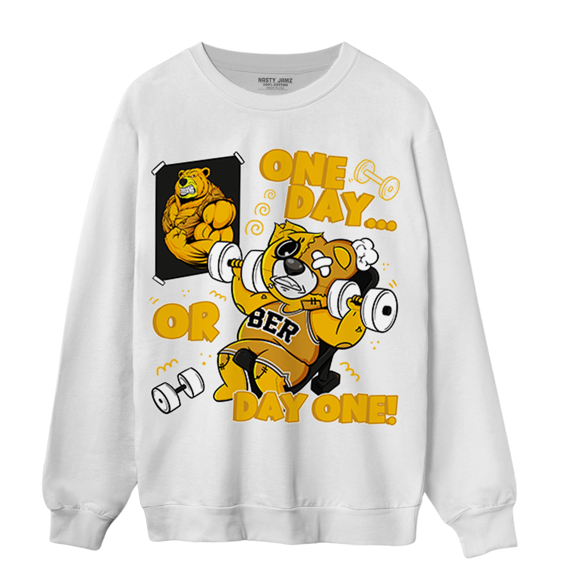 Yellow Ochre 1s Sweatshirt Match BER Gymmer - NastyJamz