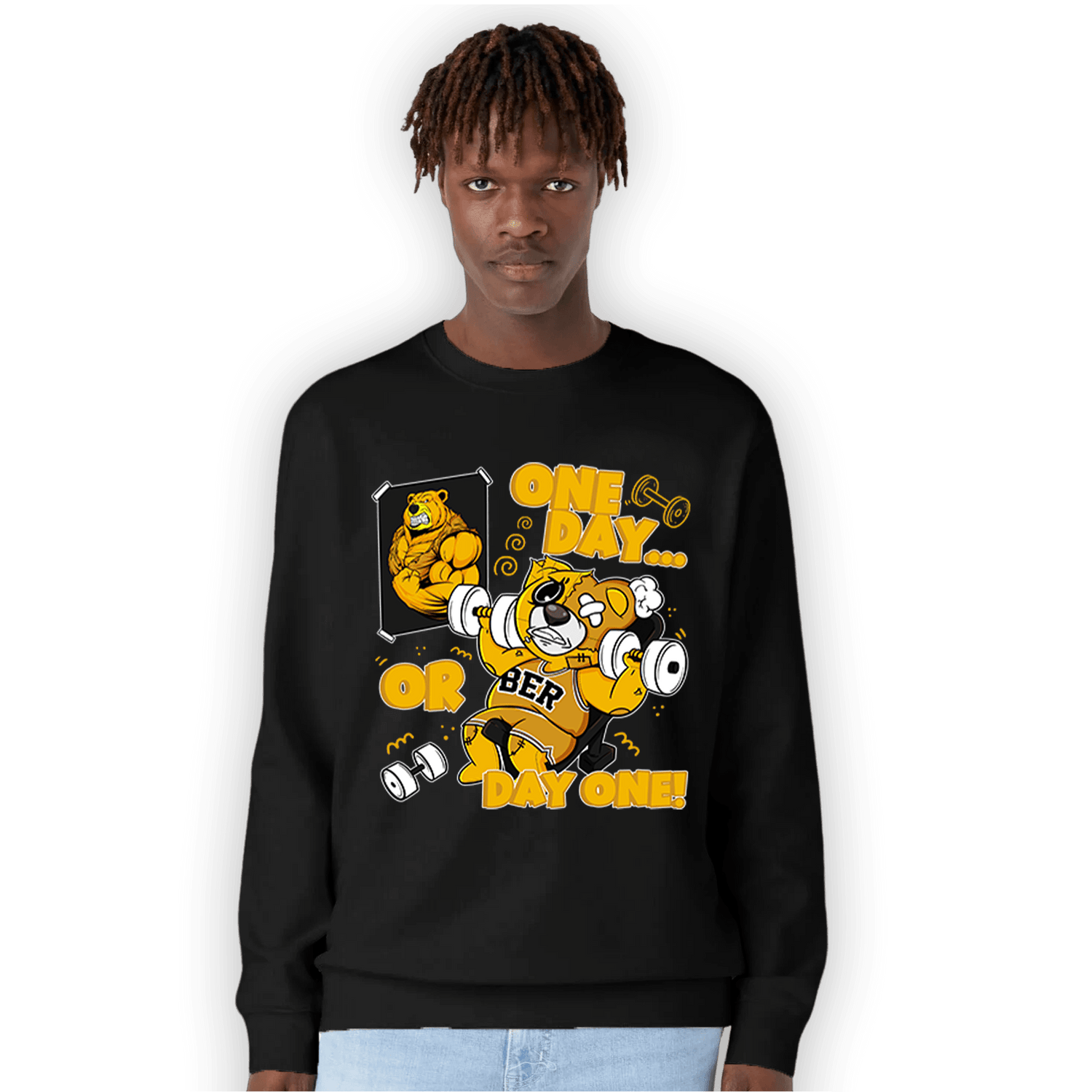 Yellow Ochre 1s Sweatshirt Match BER Gymmer - NastyJamz