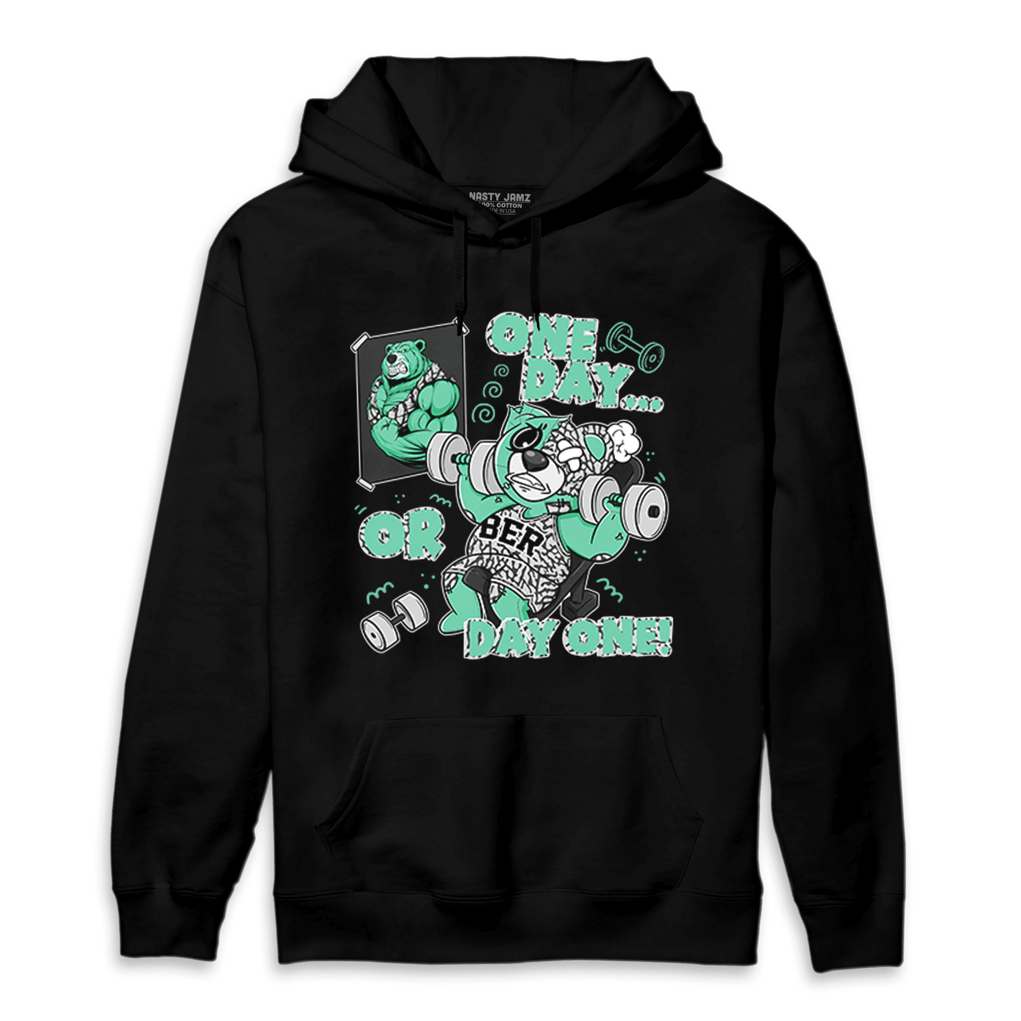 Green Glow 3s Hoodie Match BER Gymmer - NastyJamz