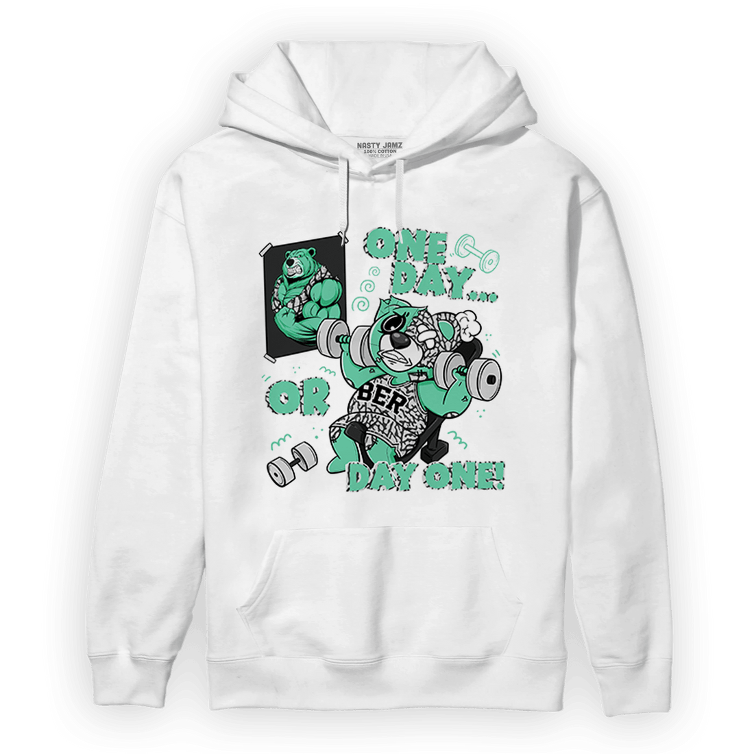 Green Glow 3s Hoodie Match BER Gymmer - NastyJamz