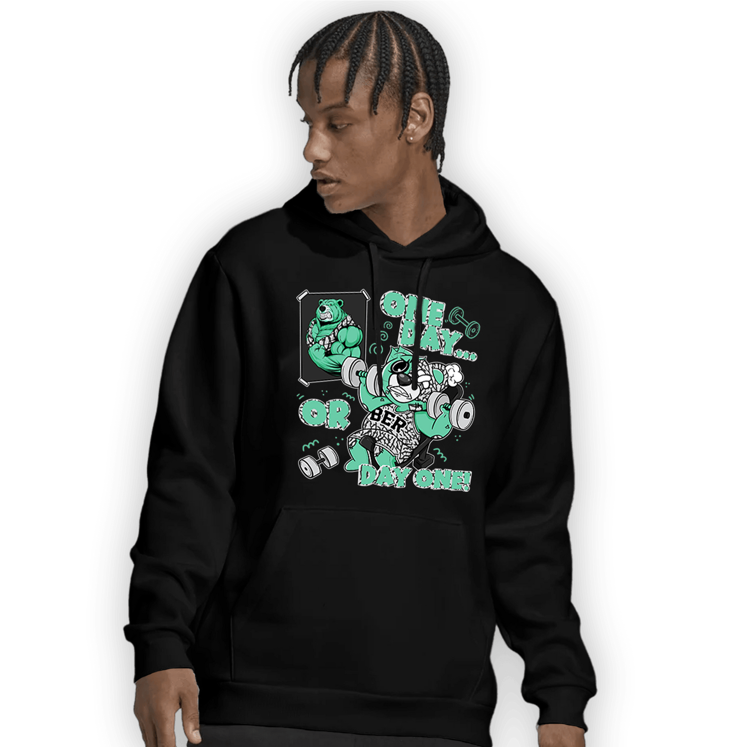 Green Glow 3s Hoodie Match BER Gymmer - NastyJamz