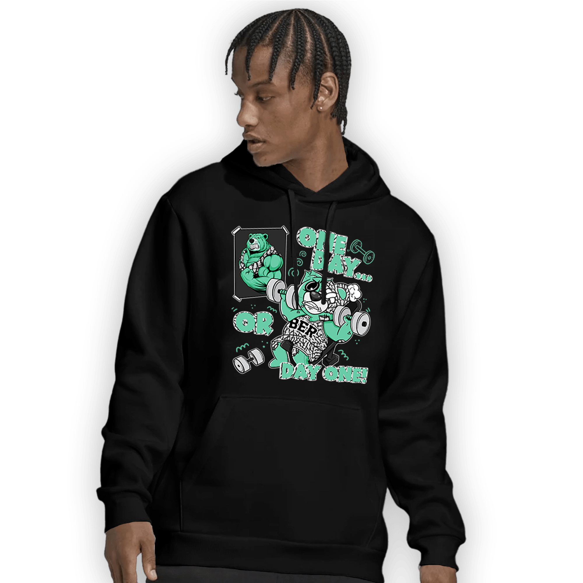 Green Glow 3s Hoodie Match BER Gymmer - NastyJamz