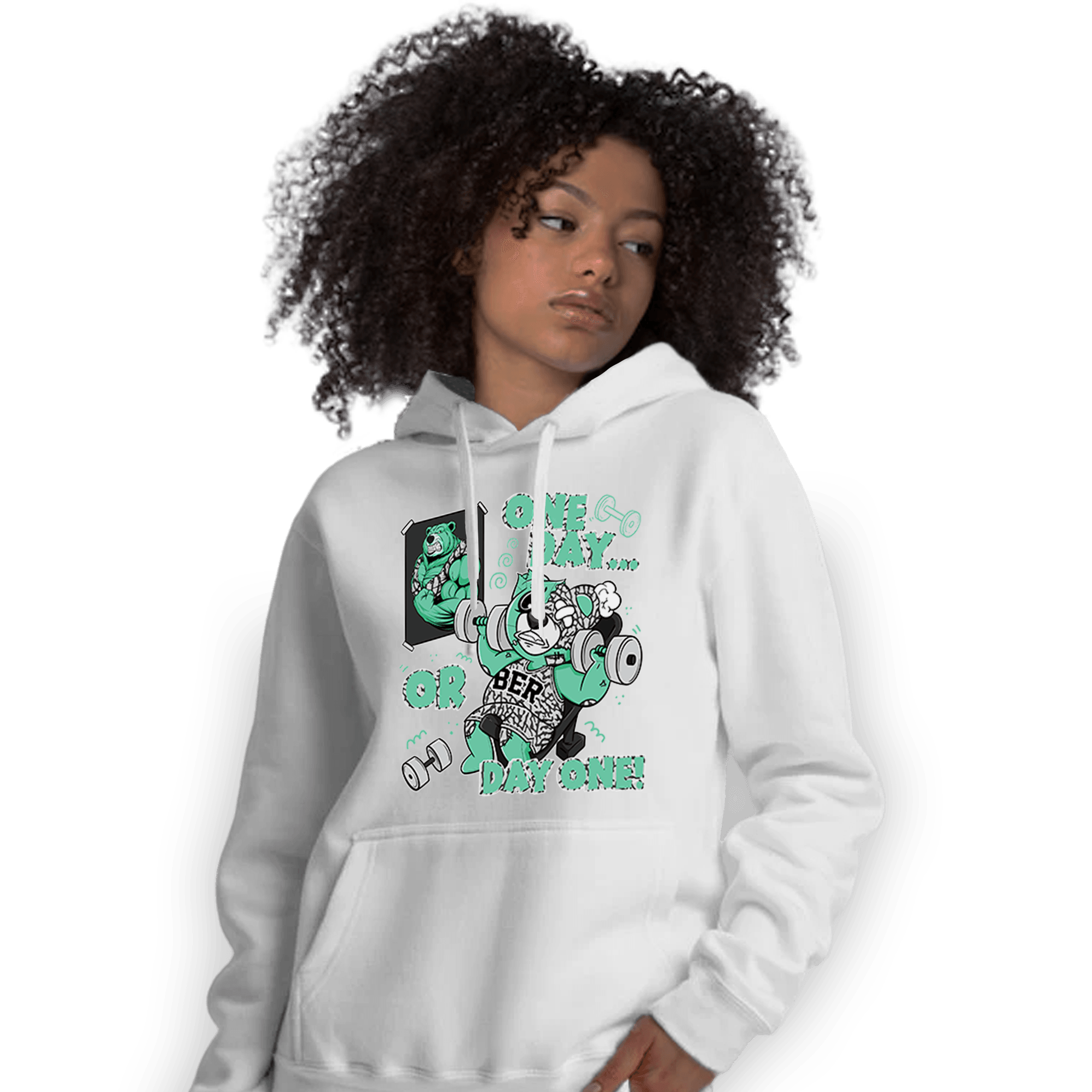 Green Glow 3s Hoodie Match BER Gymmer - NastyJamz