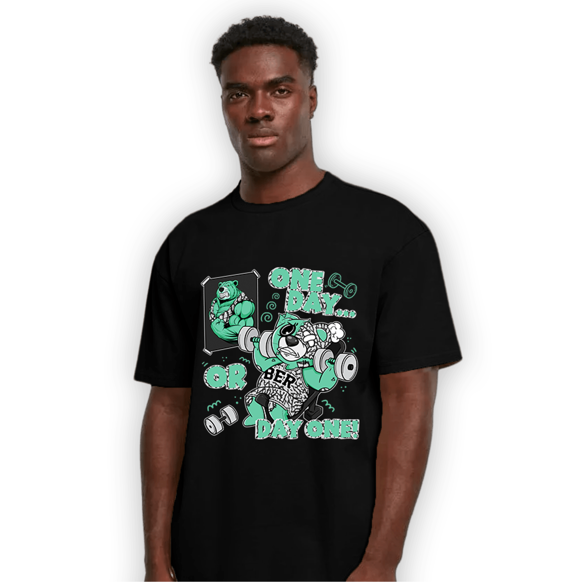 Green Glow 3s T Shirt Match BER Gymmer - NastyJamz