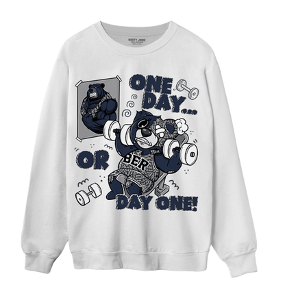 White Navy 3s Sweatshirt Match BER Gymmer - NastyJamz