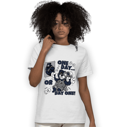 White Navy 3s T Shirt Match BER Gymmer - NastyJamz