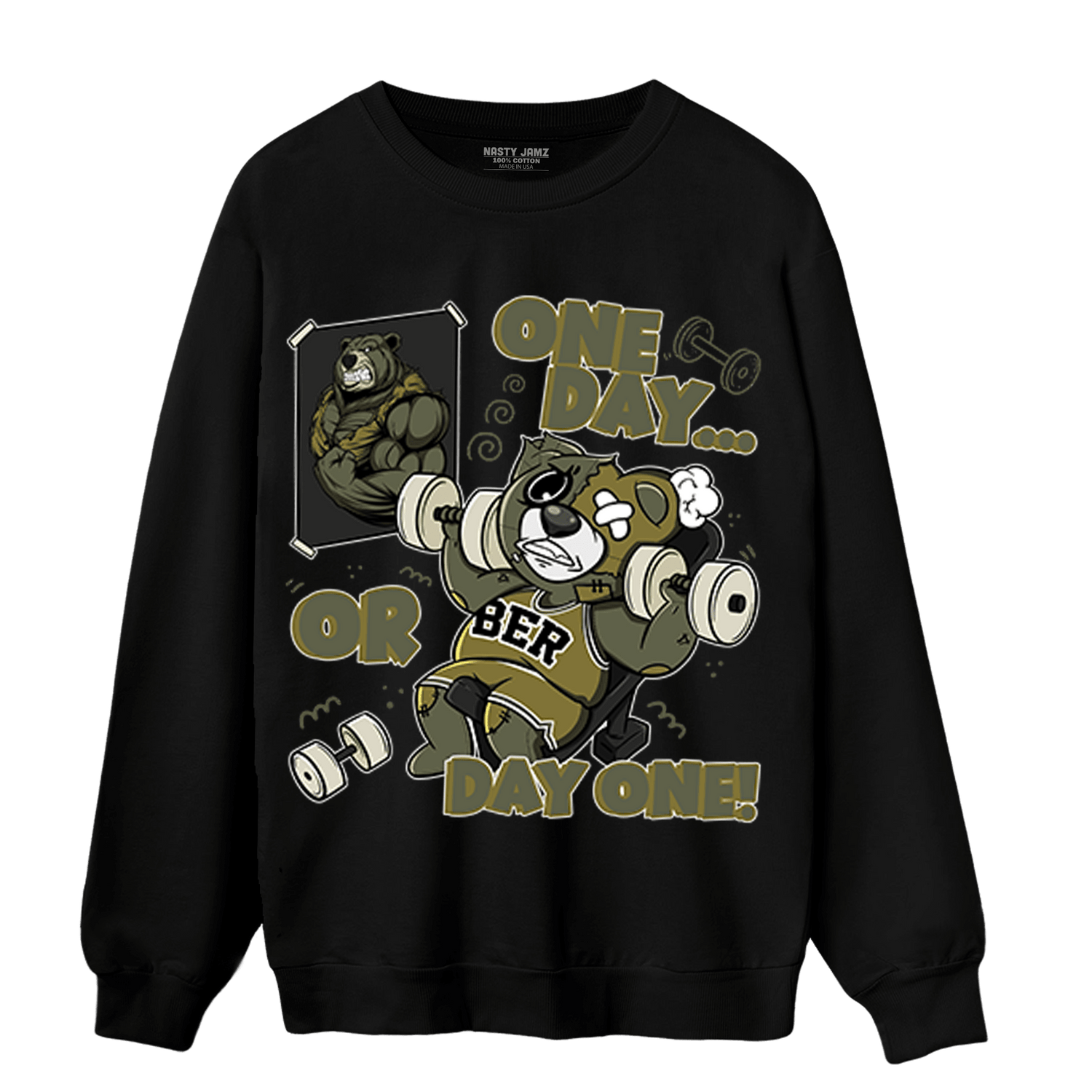 SE Craft Medium Olive 4s Sweatshirt Match BER Gymmer - NastyJamz
