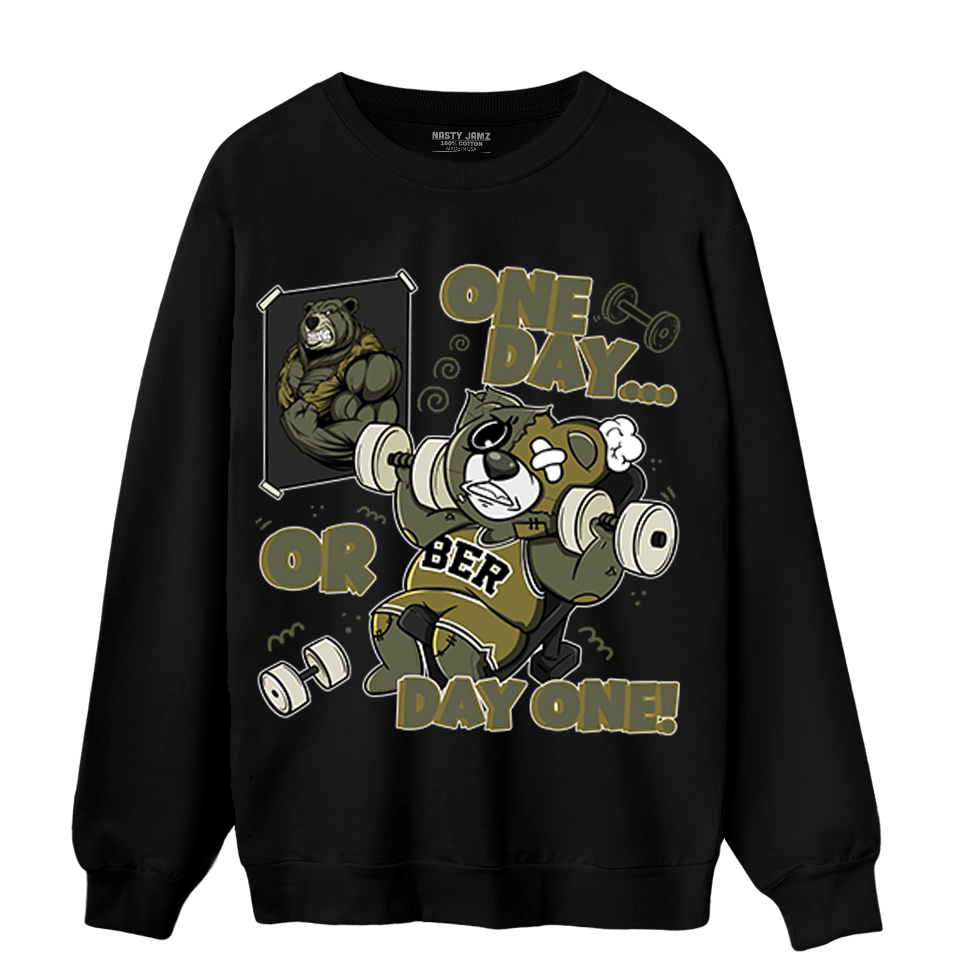 SE Craft Medium Olive 4s Sweatshirt Match BER Gymmer - NastyJamz