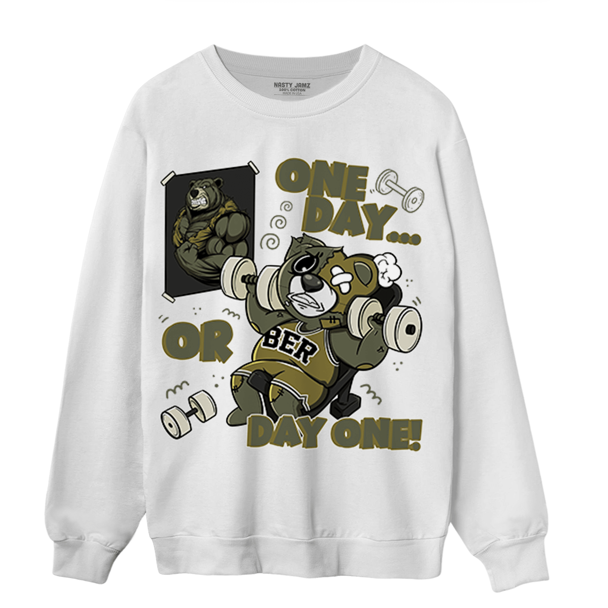 SE Craft Medium Olive 4s Sweatshirt Match BER Gymmer - NastyJamz