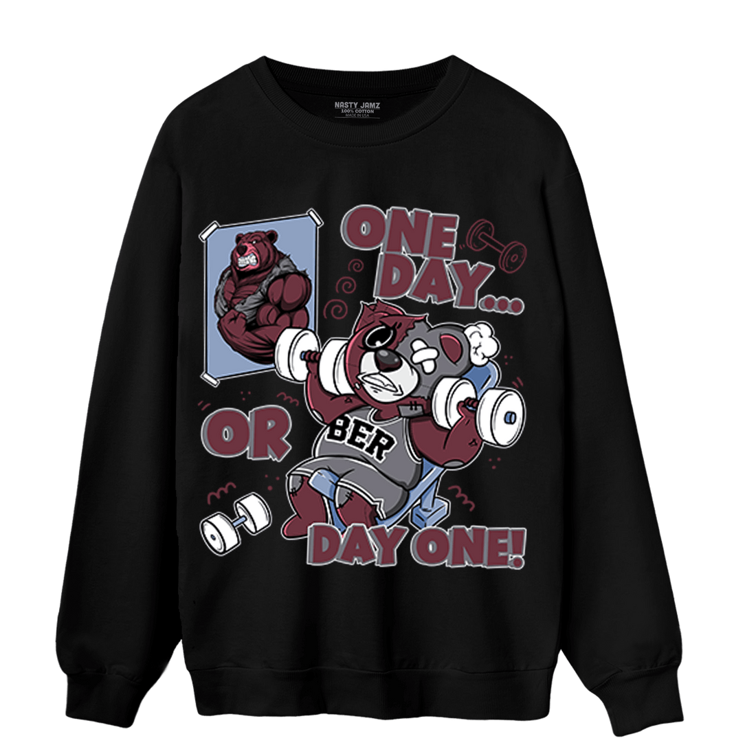 Burgundy 5s Sweatshirt Match BER Gymmer - NastyJamz