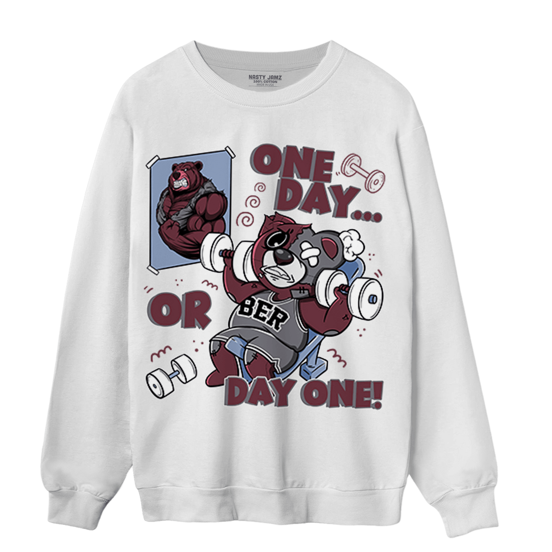 Burgundy 5s Sweatshirt Match BER Gymmer - NastyJamz