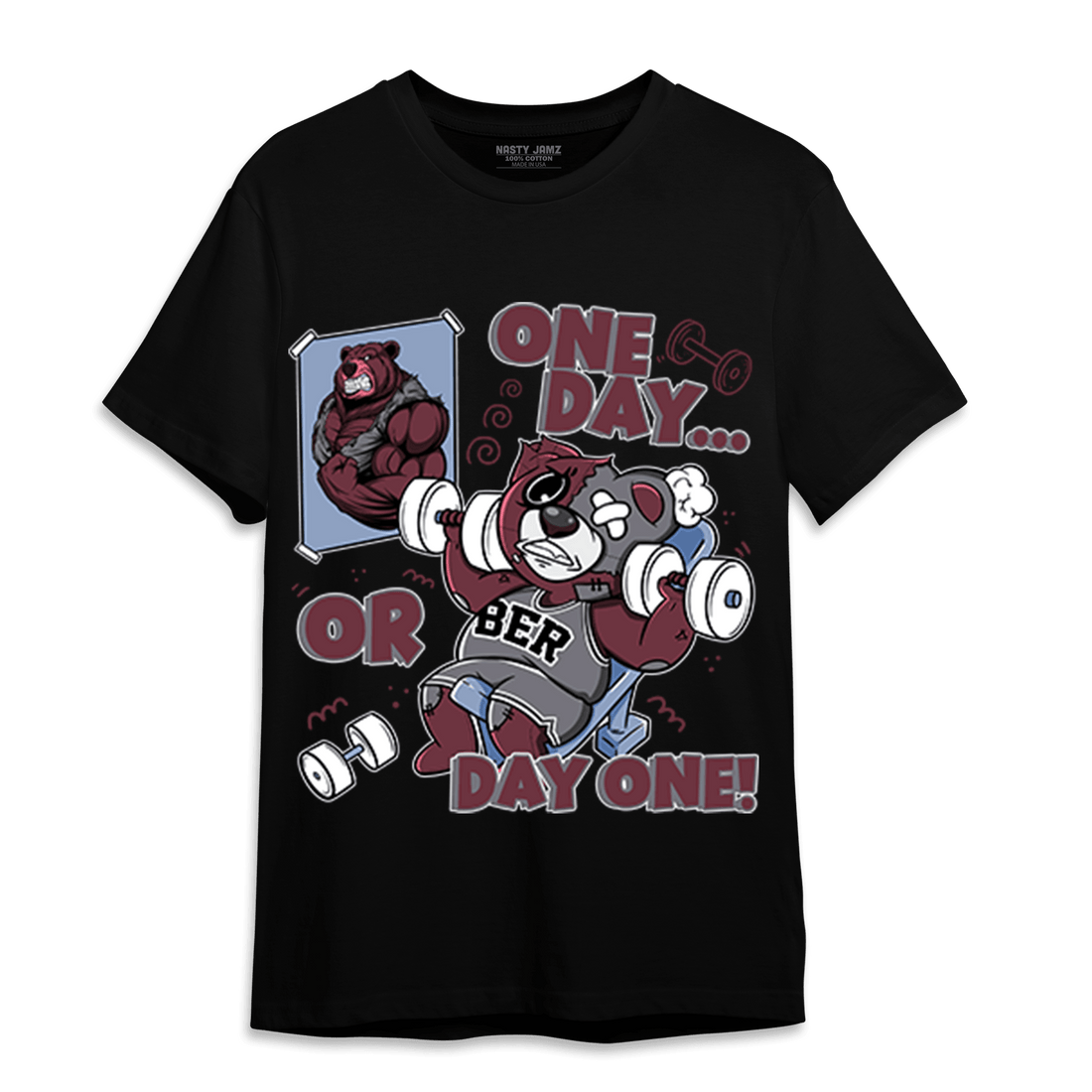 Burgundy 5s T Shirt Match BER Gymmer - NastyJamz