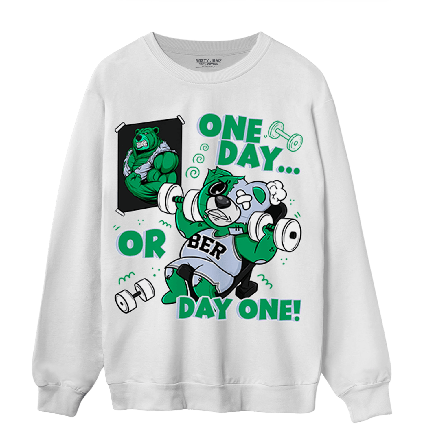 Lucky Green 5s Sweatshirt Match BER Gymmer - NastyJamz