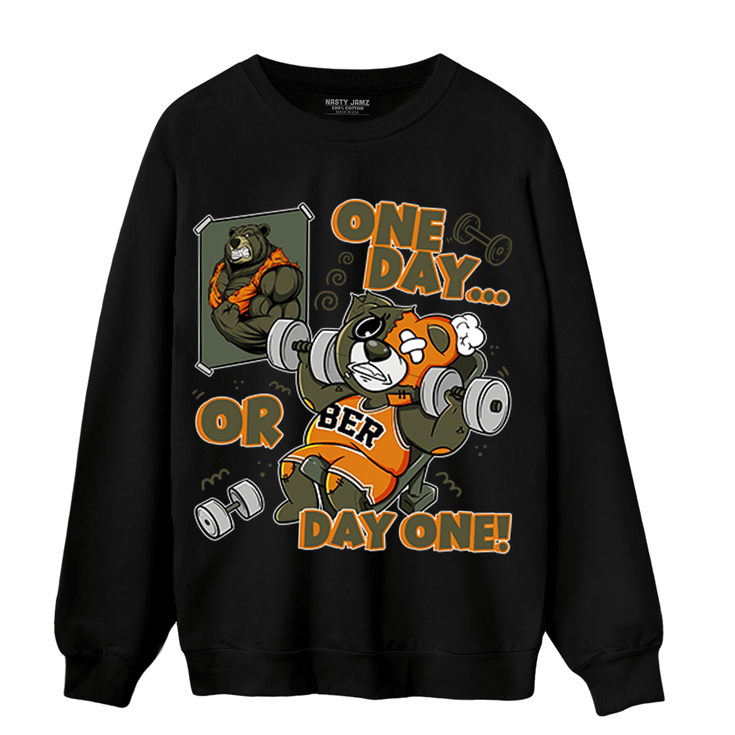 Olive 5s Sweatshirt Match BER Gymmer - NastyJamz