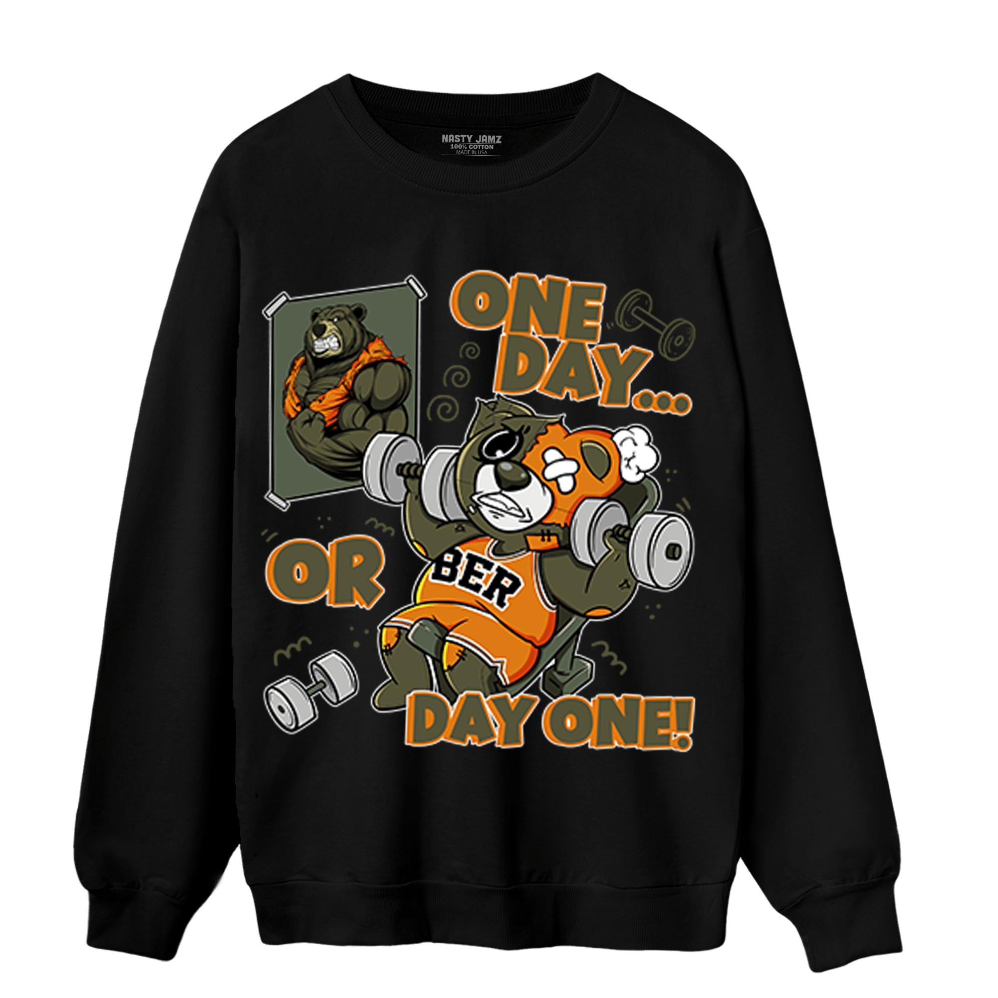 Olive 5s Sweatshirt Match BER Gymmer - NastyJamz