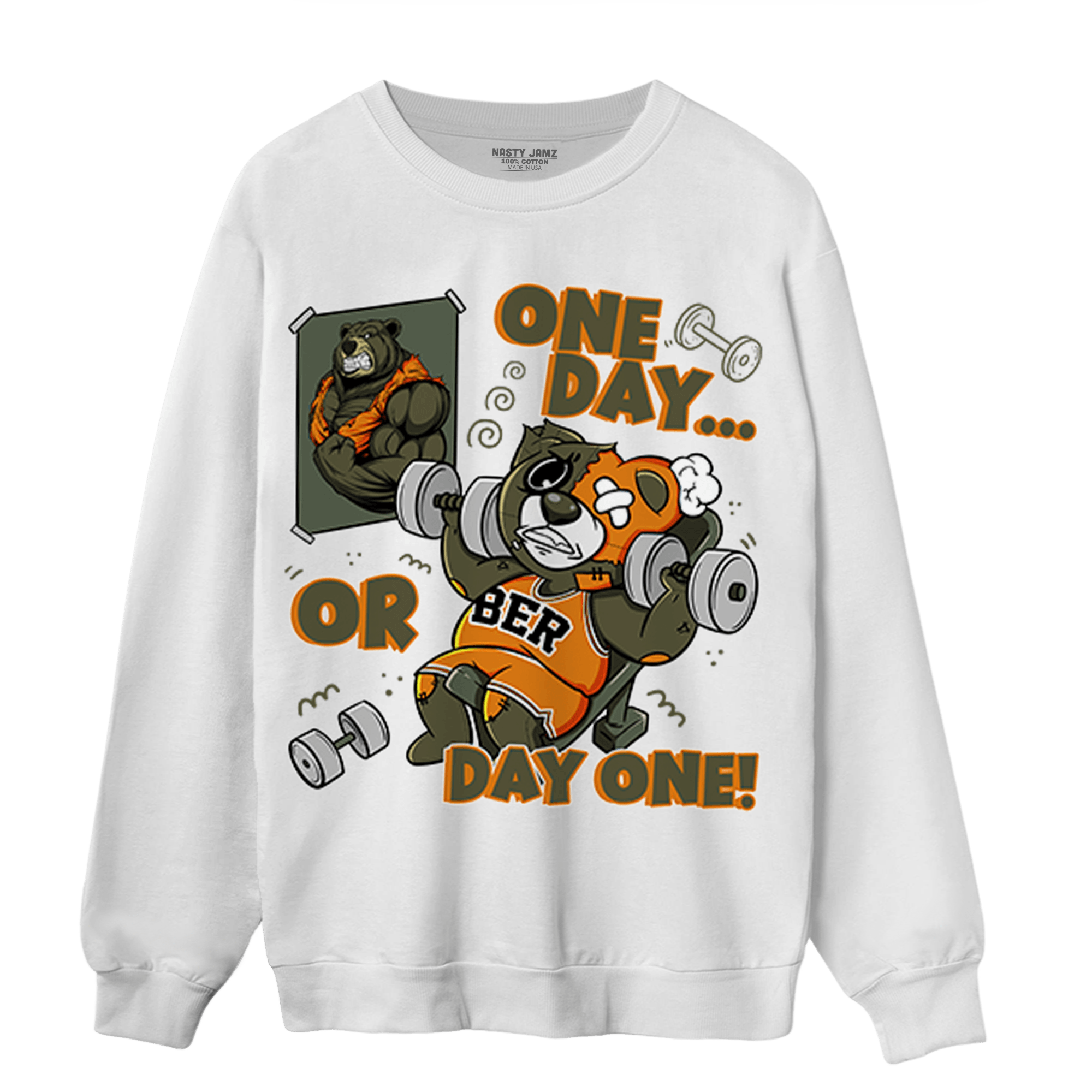 Olive 5s Sweatshirt Match BER Gymmer - NastyJamz