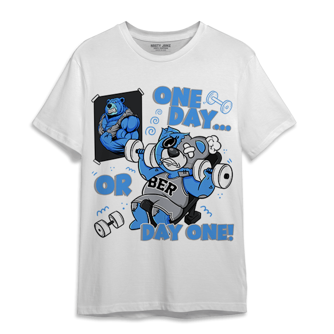 University Blue 5s T Shirt Match BER Gymmer - NastyJamz