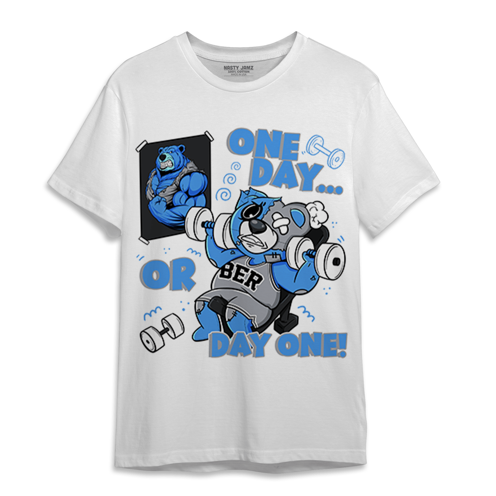 University Blue 5s T Shirt Match BER Gymmer - NastyJamz