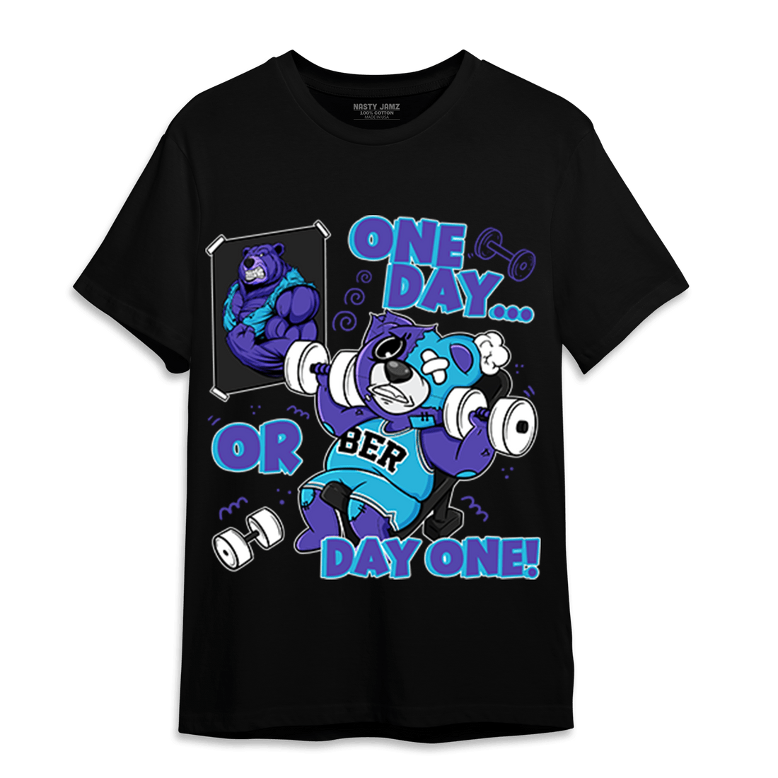Aqua 6s T Shirt Match BER Gymmer - NastyJamz