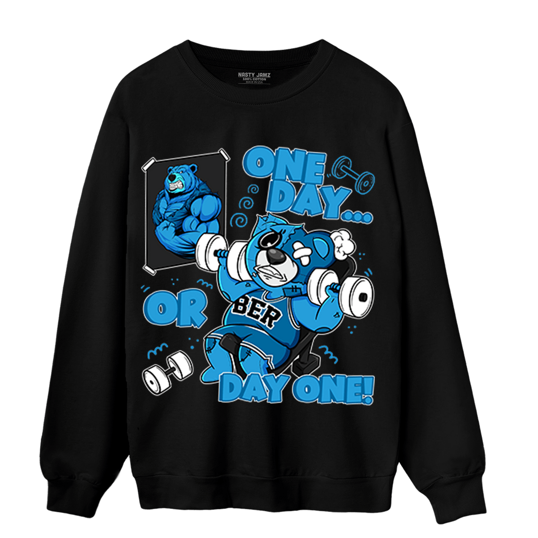 Powder Blue 9s Sweatshirt Match BER Gymmer - NastyJamz