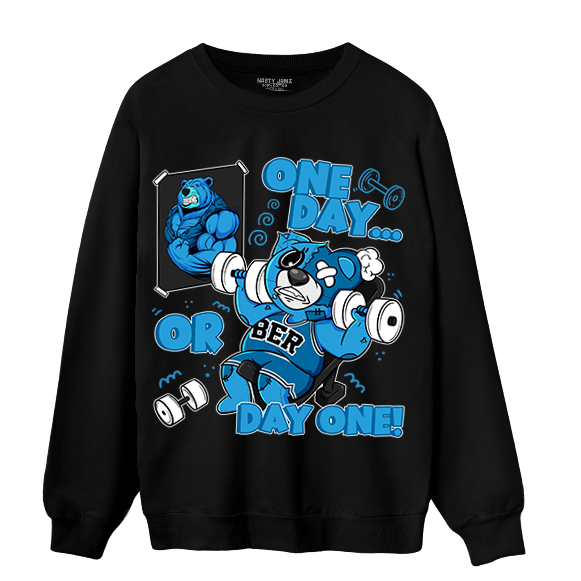 Powder Blue 9s Sweatshirt Match BER Gymmer - NastyJamz